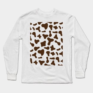 Chocolate Brown Cow Print Long Sleeve T-Shirt